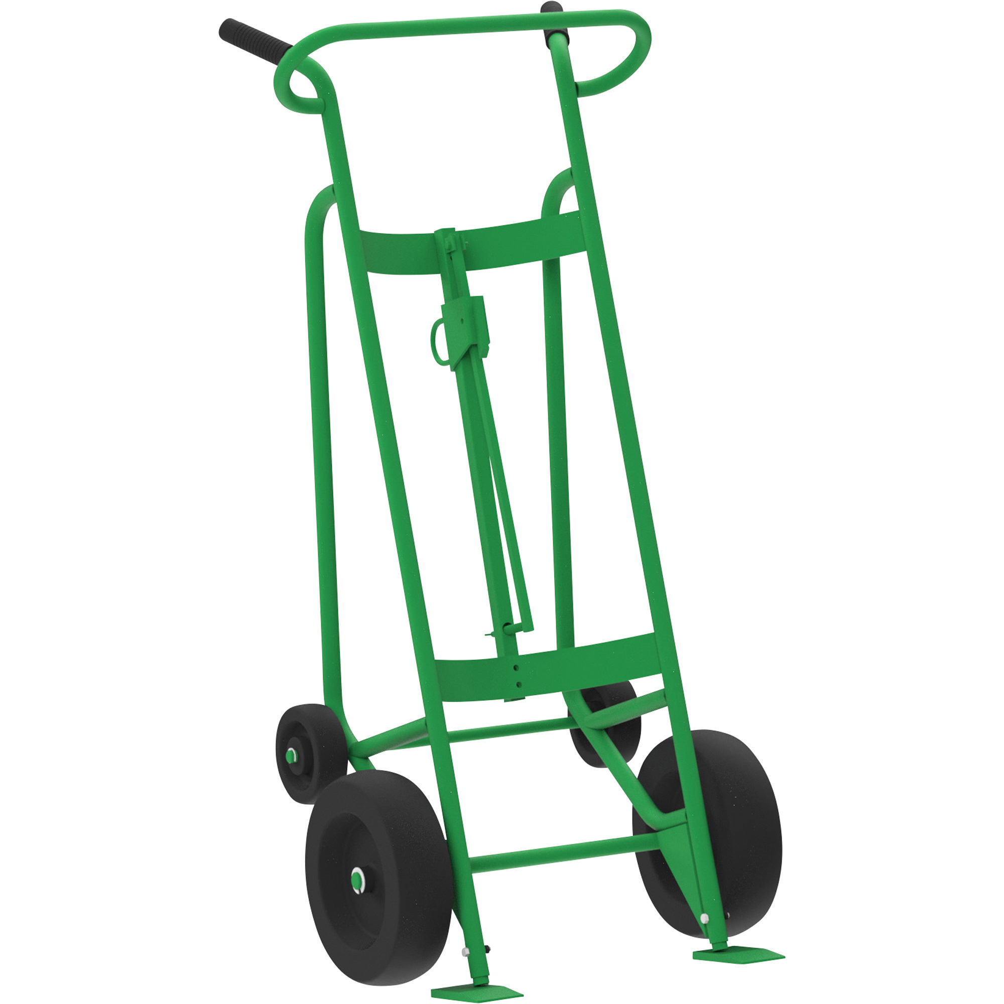 Valley Craft 4-Wheel Drum Hand Truck, Steel, (2) Pneumatic Wheels, (2) Rear Poly, 1000 lb. Capacity, Standard  Chime Hook for Steel/Plastic/Fiber Drums, Model# F82375A0